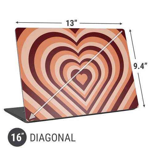 Autumn Heart Pattern Universal Laptop 16in (13 x 9.4in) Skin